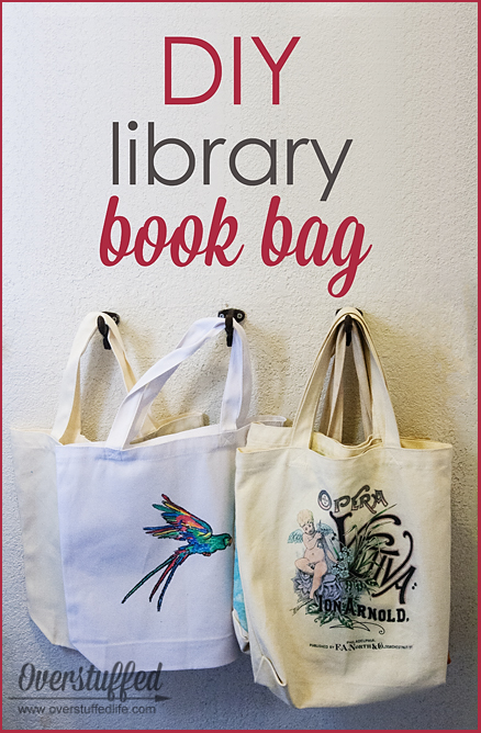 Easy DIY Library Book Bag - Overstuffed